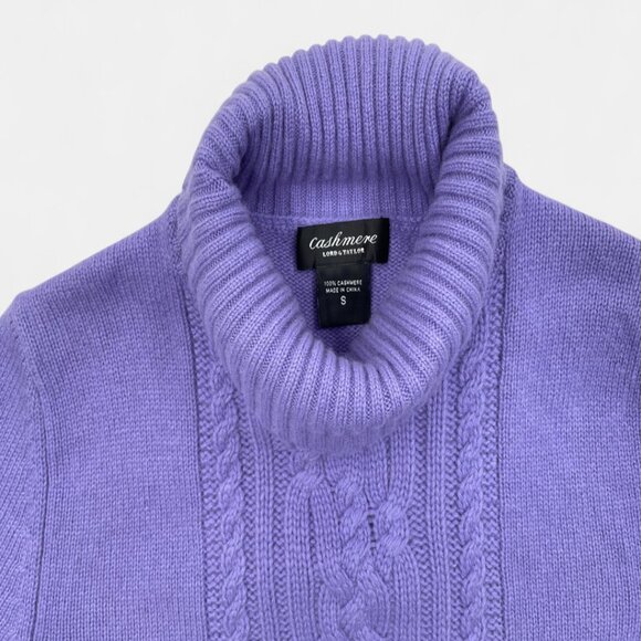 Lord & Taylor Women's Purple Cashmere Turtleneck Long Sleeve Sweater Small - Picture 4 of 7